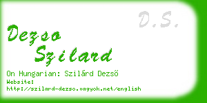 dezso szilard business card