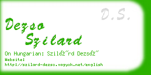 dezso szilard business card